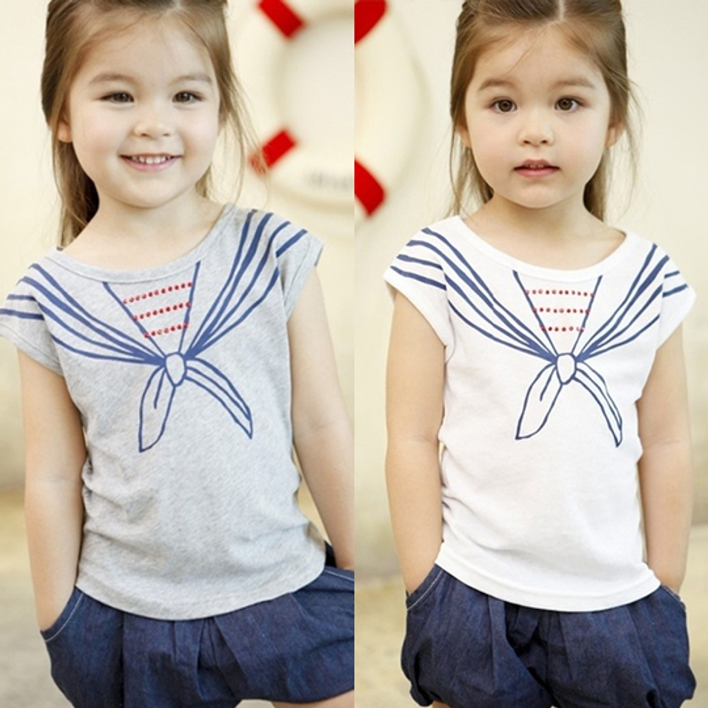 Футболка с круглым вырезом и принтом в стиле матроски