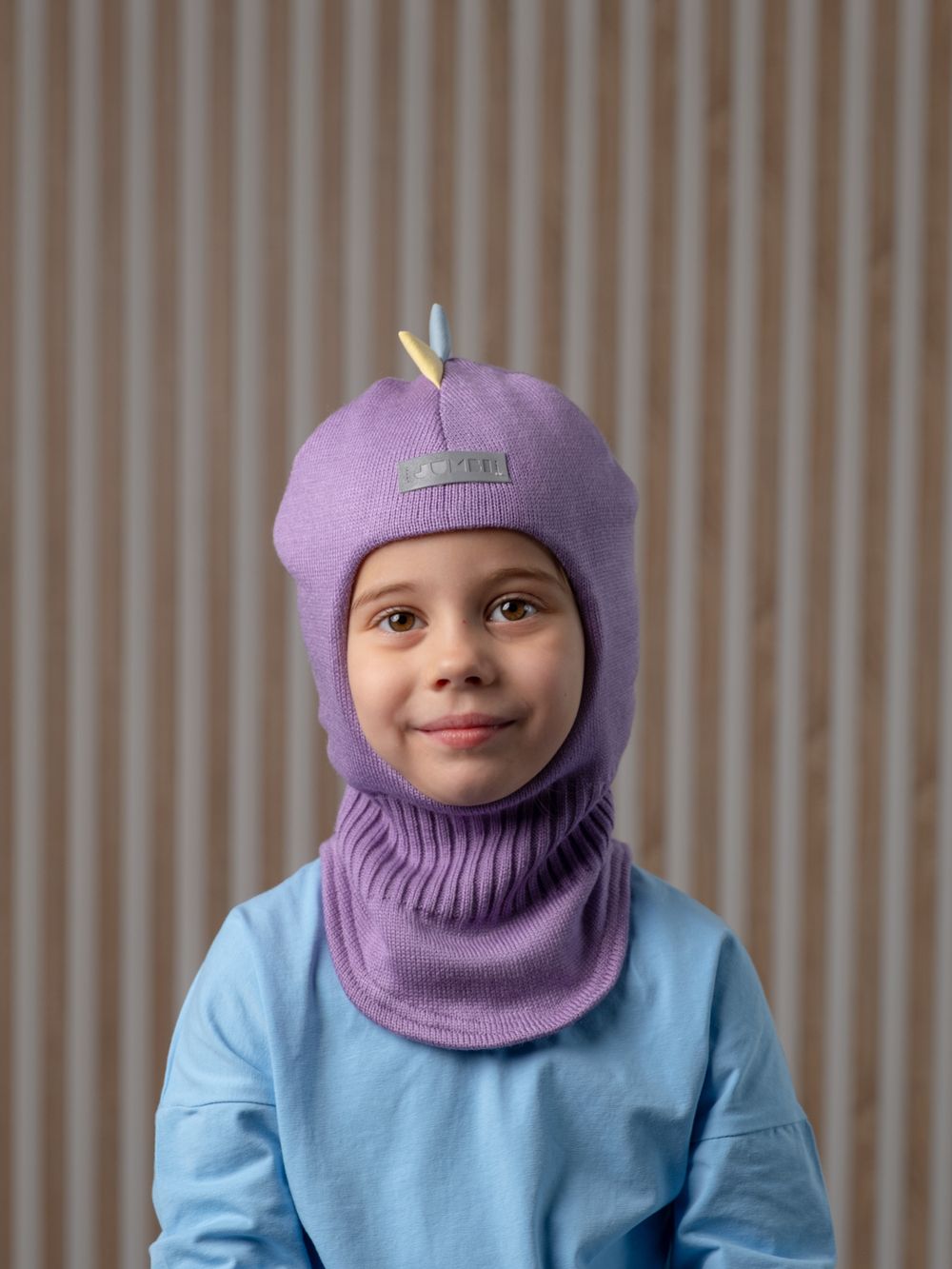 Шлем зимний вязаный (Сирень) ОРЕО