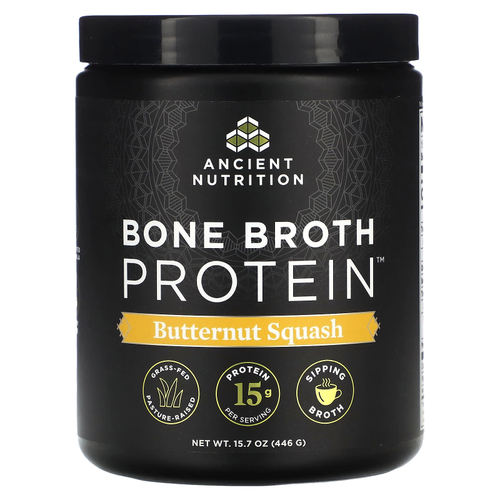Ancient Nutrition, Bone Broth Protein, мускатная тыква, 446 г (15,7 унции)