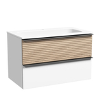 Тумба подвесная Sancos Delta, Дуб светлый/белый 790х445х500, под раковину