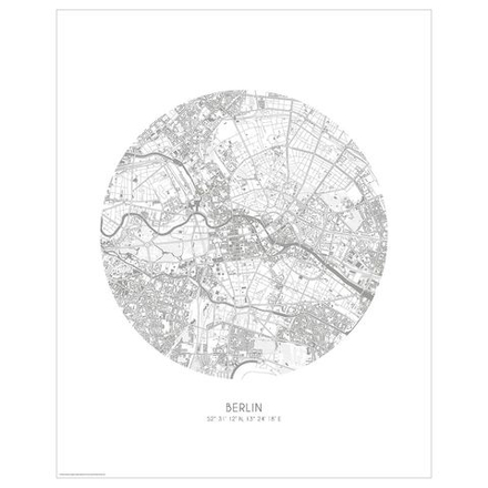 IKEA BILD  (ИКЕА БИЛД)  -  Плакат, план города, Берлин, 40x50 см.