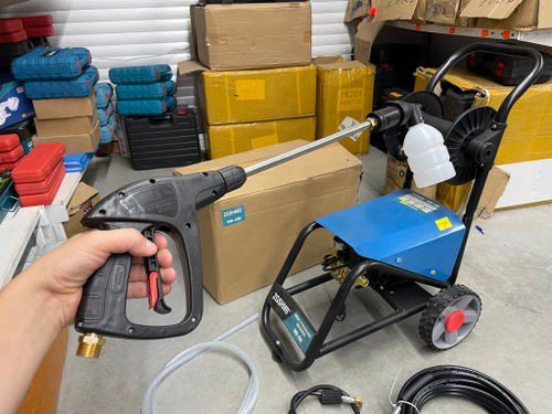 MB-398 / Мойка высокого давления, без масляная, с пенным пистолетом в комплекте (80-130 бар, 2200 Вт)  (Гарантия 14 дней)