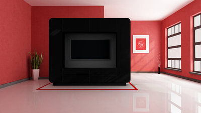 Гостиная Купертино МДФ (черная) 240*39*195 см, Черный, Ченый Фасадный   Фиеста