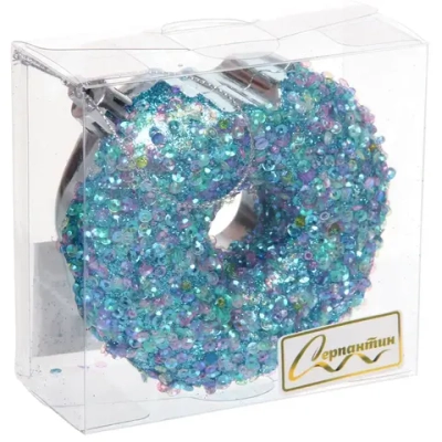 Елочная игрушка «Сладкий пончик» 8*4*10 см, Голубой