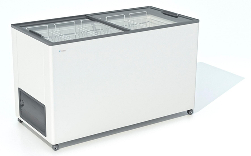 ЛАРЬ МОРОЗИЛЬНЫЙ FROSTOR F 400 С ПРЯМОЕ СТЕКЛО СЕРЫЙ (ПРОПАН)