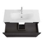 Тумба с раковиной подвесная BelBagno UNO-MINI-1000-2C-SO-GSO Темно-Серый матовый, раковина белая BB-8099-3-100