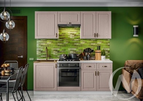 Кухня Констанция 2;0м (белый/мускат/атарес) Компоновка №6