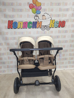 Коляска модульная для двойни Riko Basic Saxo 03 бежевый-коричневый