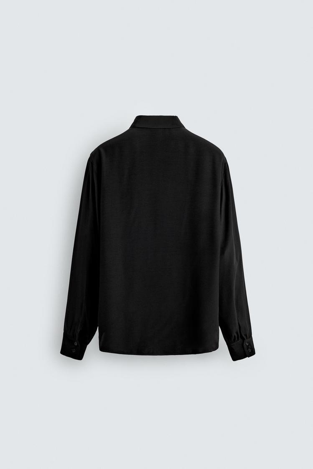 ZARА РУБАШКА С ЖАТКАМИ, ЧЕРНЫЙ