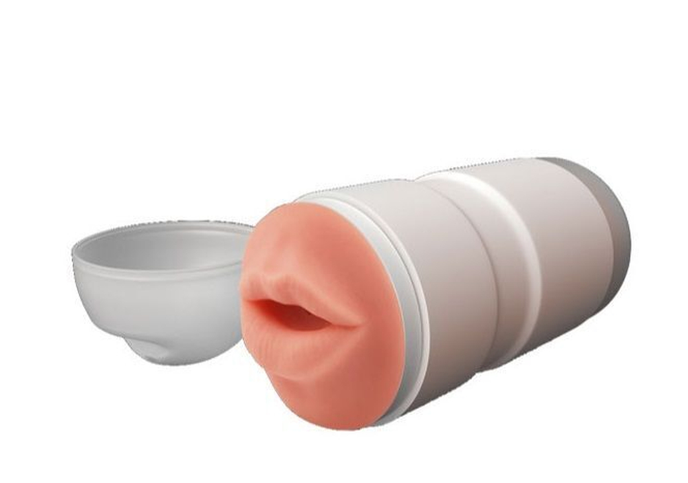 Телесный мастурбатор-ротик Sex In A Can Mouth Stamina Tunnel (Цвет: телесный)