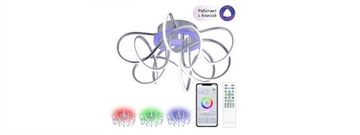 Люстра потолочная светодиодная CL229A151E RGB хром Джемини Смарт Citilux.