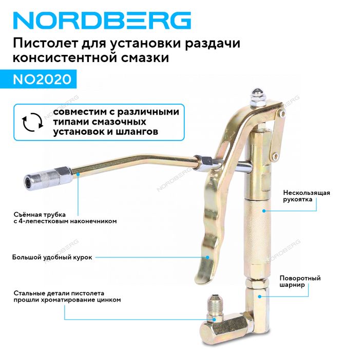 NORDBERG (NO2020) Пистолет смазочный