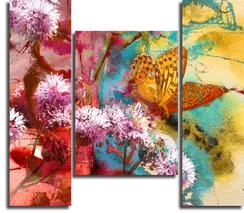 Модульная картина "Бабочка и краски лета"