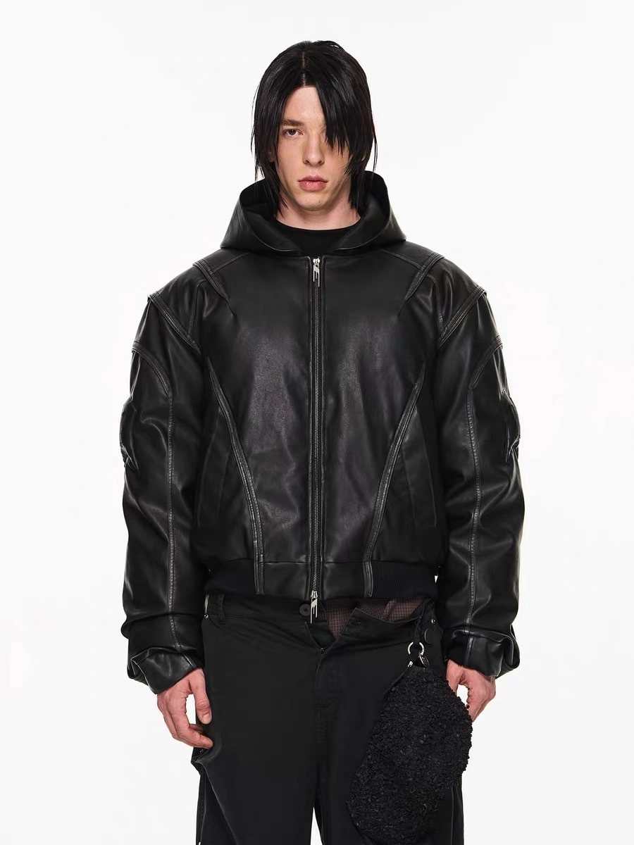 Куртка BLIND "Opium" Hooded Leather Jacket