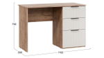 Стол письменный с ящиками Дуб Крафт Табачный/Холст Белый 110,2х50х75 см