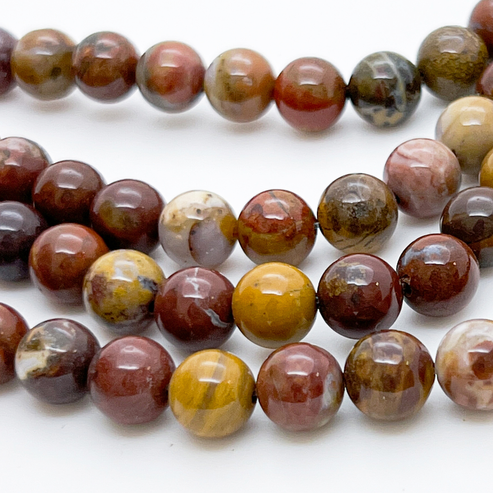 Яшма, диаметр 8,3-8,4 мм, цена за 22-23 шт (1/2 нити)