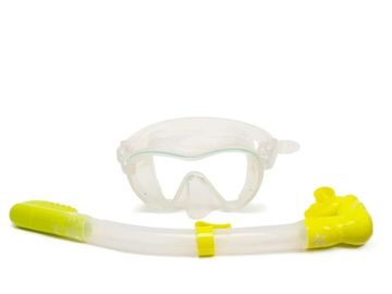 Набор маска+трубка Sargan Агидель прозрачный/желтый