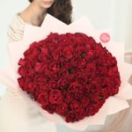 Розы красные 40 см (Premium) 101 шт