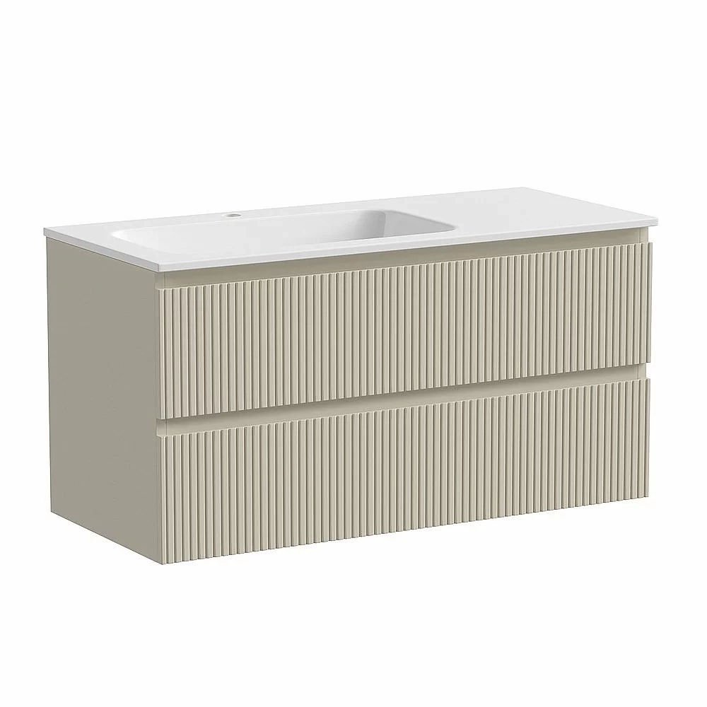 Тумба с раковиной Sancos SNOB T SNT100LCE Beige Soft левая/бежевая матовая