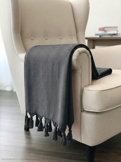 Плед-покрывало из хлопка Sidney, цвет Антрацит