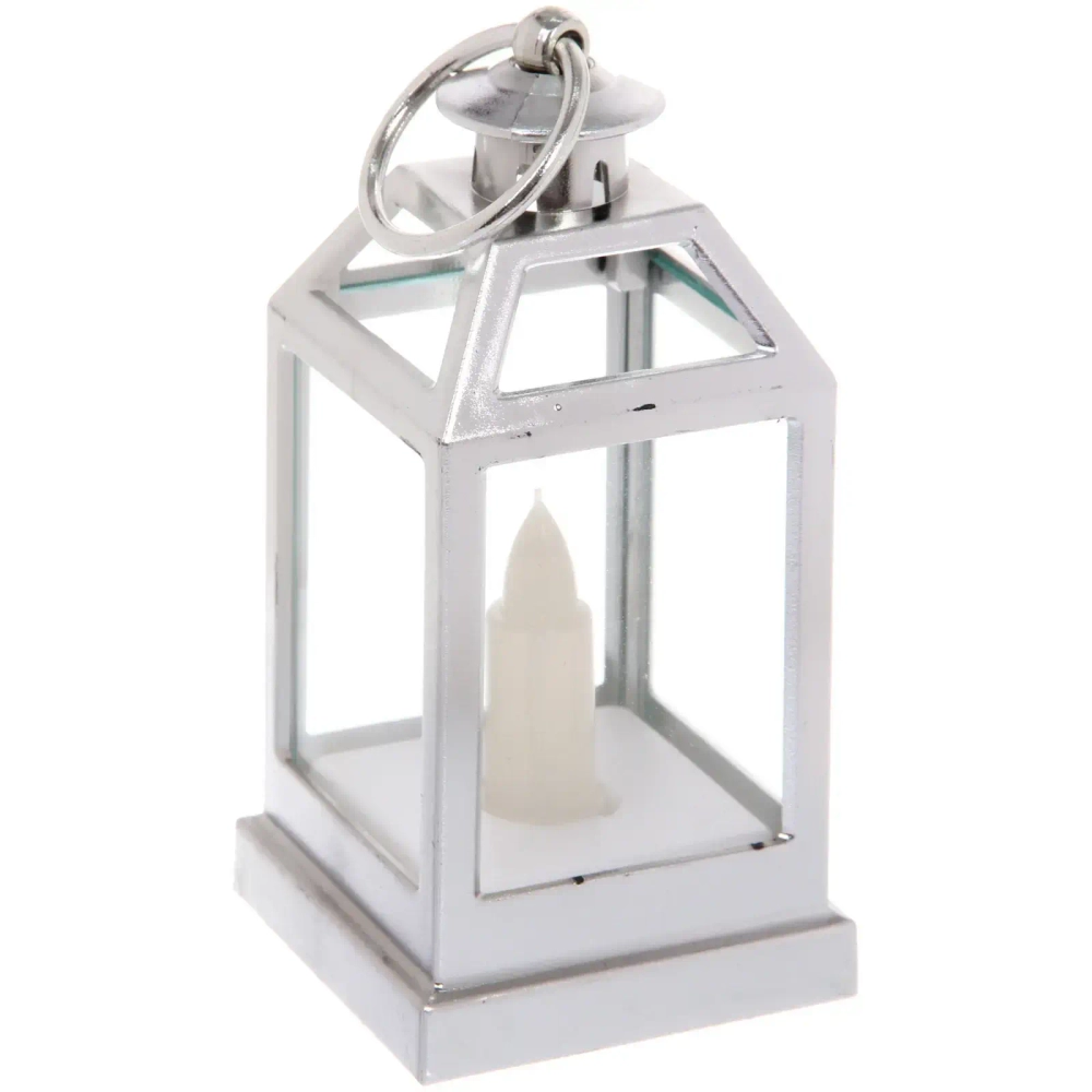 Сувенир с подсветкой «Свеча» 6*12,5 см, Серебро (работает от батареек LR44*3)