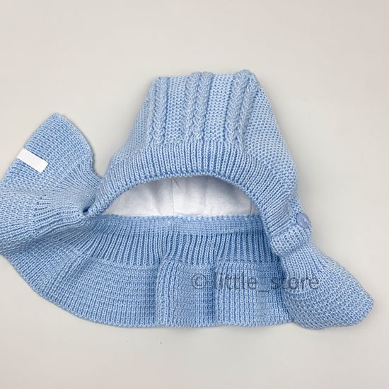 Шапка-шлем демисезонная "Барбариска" Голубая