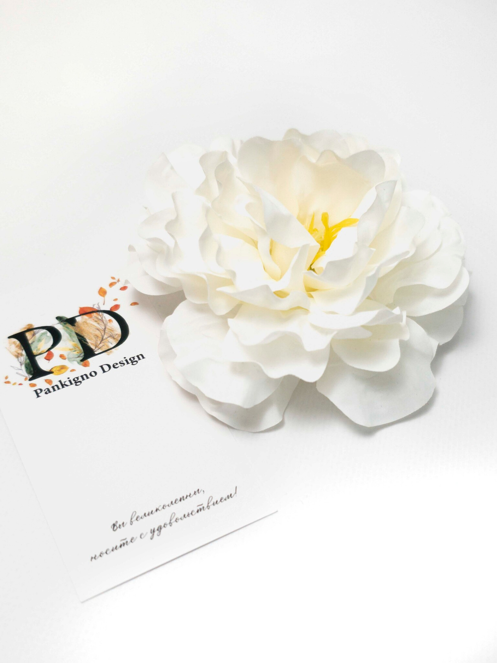 Брошь с заколкой Pankigno Design с цветком пионовидной розы