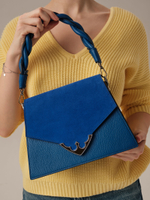 Кожаная сумка Azaro 30838 синяя гуашь