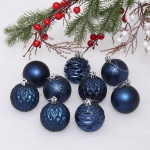 Набор шаров «Diamond shine» 6 см (9 предметов), сапфир