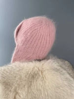 шапка ушанка вязаная зимняя ангора пушистая