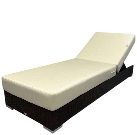 Шезлонг с матрасом Mantera, коричневый, светло-бежевый