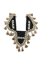 Вымпел тройной DAF (экокожа, черный с бежевыми кисточками)