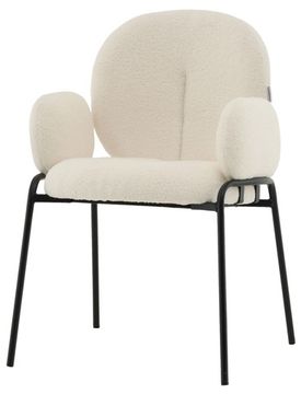 Стул с подлокотниками Molly букле молочный