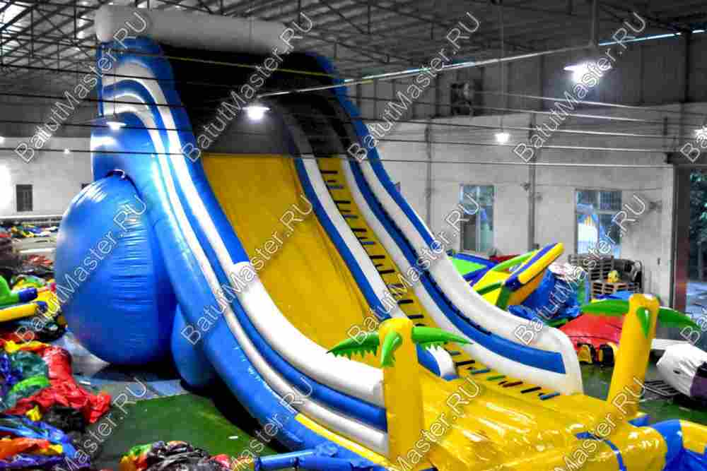 Надувная водная горка с бассейном «Пляжный оазис», 17*6*7 м