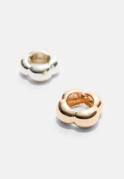 STRADIVARIUS Набор из 2 комбинированных колец, серый