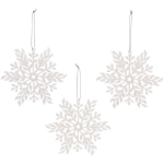 Подвеска «Волшебная снежинка» 11,5 см (набор 3 шт), Белый