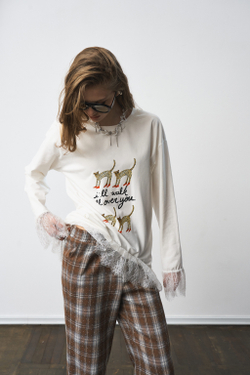 Брюки 1306 принт клетка