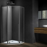 Душевой уголок Vincea Penta VSP-3P900CLGM 90x90 стекло прозрачное/профиль вороненая сталь