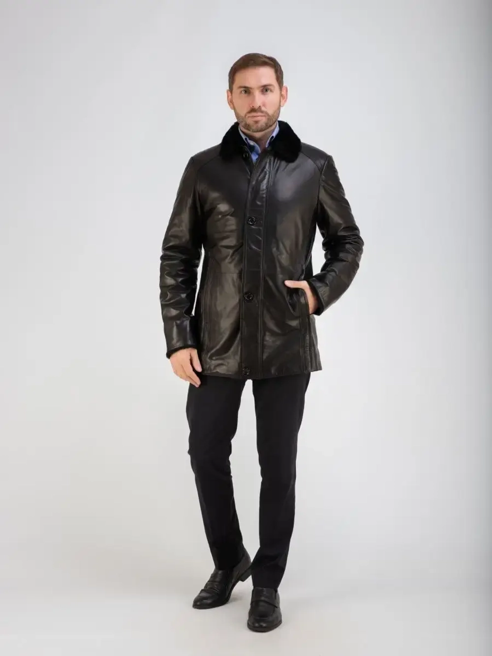 Дубленка мужская натуральная на меху куртка зимняя Турция