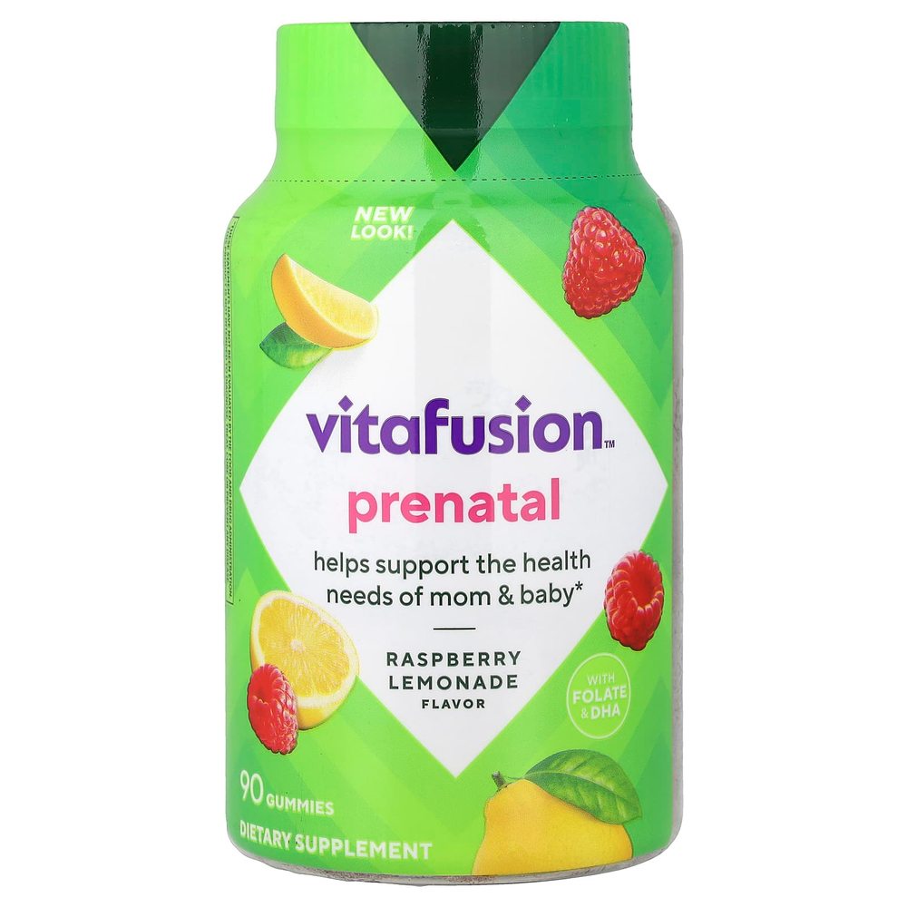 VitaFusion, Жевательные витамины для беременных, натуральный малиновый лимонад, 90 жевательных таблеток
