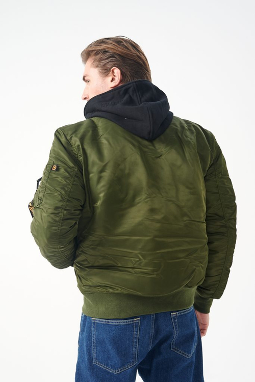Куртка Бомбер - Denali MA-1 Hooded (т.зеленая - d.green)