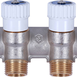 Коллектор распределительный  3/4", 4 отвода 1/2" плоское уплотнение