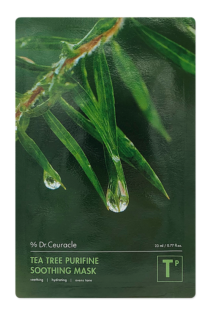 DR.CEURACLE Успокаивающая тканевая маска для лица &quot;Чайное дерево&quot; Tea Tree Purifine, 23 мл, 1 шт