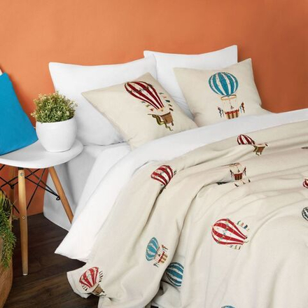 Покрывало с вышивкой ВАЙНН (арт. BL02-299-01) - кремовое