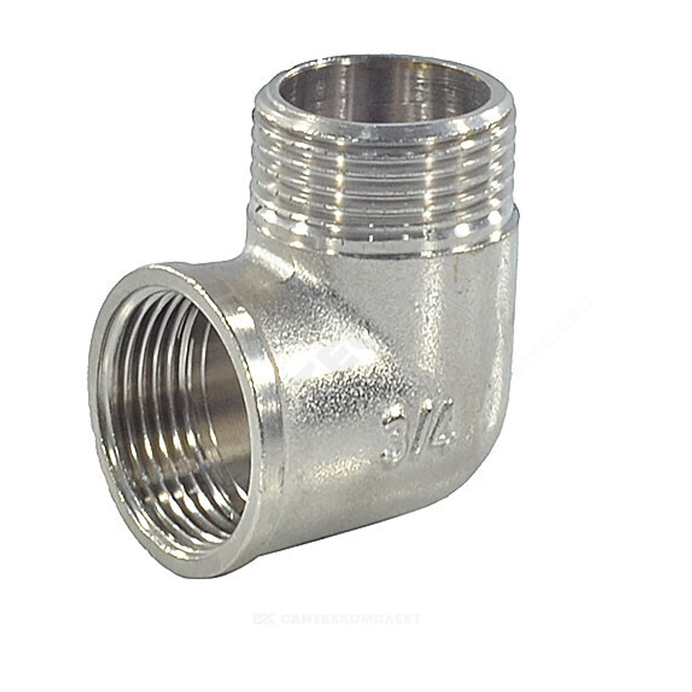 Угольник латунь никель Ду 15 (1/2") ВР/НР SantechSystems