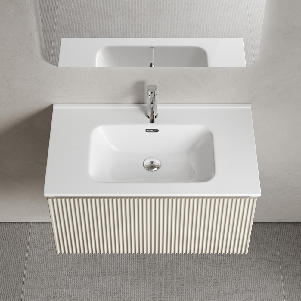 Тумба подвесная SANCOS Snob R 1.0 790х445х406, c одним ящиком оснащенным доводчиками, Beige Soft , арт.SNR1.080CE