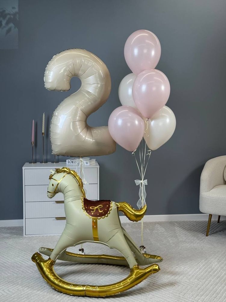 Воздушные шары для девочки лашадка-качалка №3634