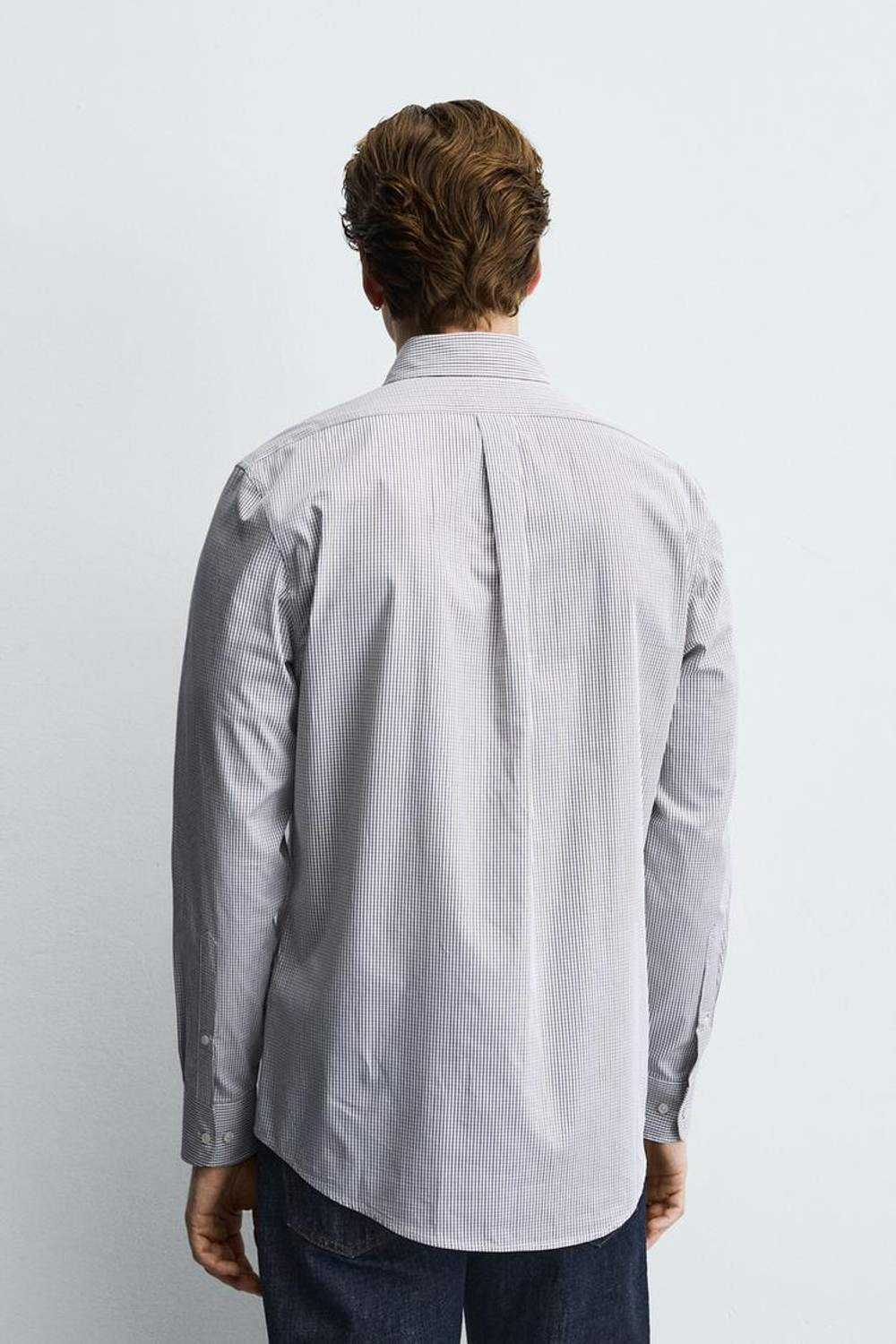 ZARA РУБАШКА REGULAR FIT В КЛЕТКУ, РЫЖЕВАТО-КОРИЧНЕВЫЙ