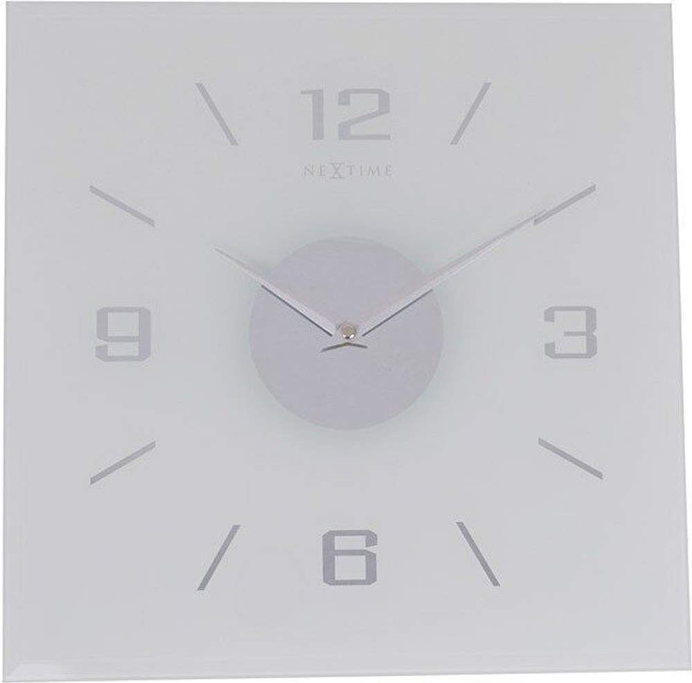 Настенные часы NeXtime Frosted Willie, металл, 35 35 см, белые