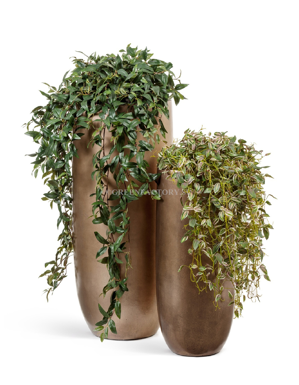 Кашпо TREEZ Effectory - Metal - Высокий округлый конус - Тёмное матовое золото